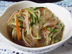 春雨サラダ　なすと鶏の南蛮漬けの漬け汁で