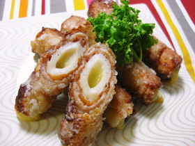 ちくわチーズの肉巻きから揚げ