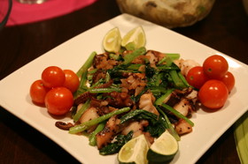 たこと小松菜の炒め物