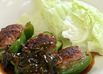 ダブル緑野菜　肉詰めピーマンの韮あんかけ