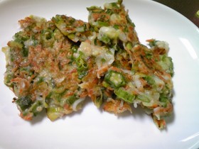おくらでもっちりねぎ焼き