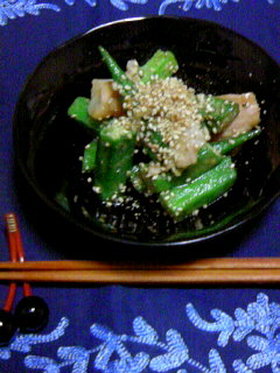オクラの味噌炒め
