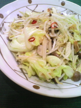 もやしとキャベツのぺペロン風
