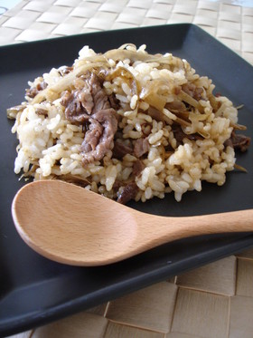 牛肉とごぼうの混ぜご飯❤オイスター風味