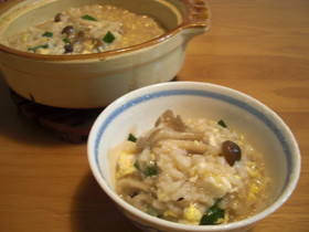 中華風きのこ雑炊