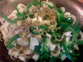 コナＰ☆小女子ピーマンの焼うどん
