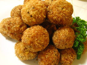 息子絶賛!チーズinチキンボールフライ