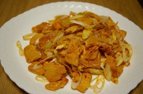 キムチと高野豆腐の炒め物