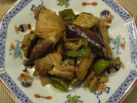 茄子と豚肉の味噌オイスターソース炒め