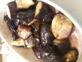 たたききゅうりのたれで茄子の煮浸し!!