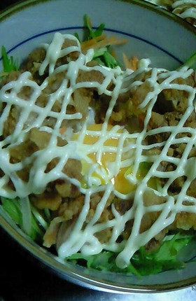 簡単たまごとろ〜り♪からあげ丼☆