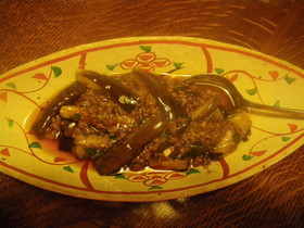 なすひき肉オイスター炒め