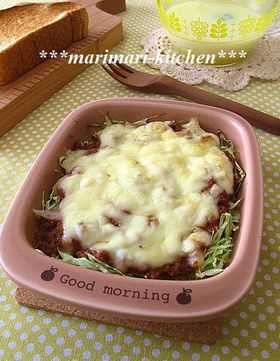 キャベツの簡単ミートソース焼き
