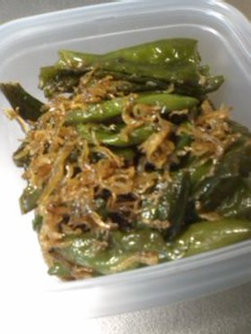 お弁当に！しし唐とジャコのさっと煮