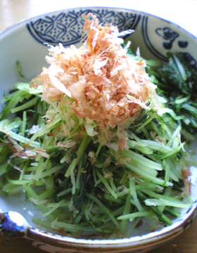 水菜のわさびしょうゆ和え