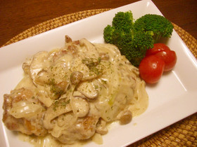 鶏モモのクリームきのこ☆