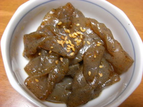 こんにゃくの甘辛炒め