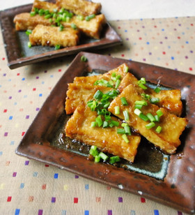 厚揚げが主役に♪甘酢しょうゆ
