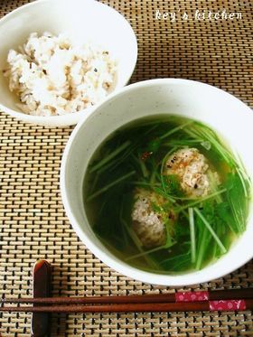 水菜と肉団子のスープ