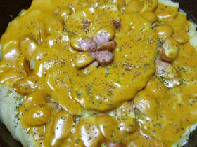 薄切りじゃがいものカレーチーズ焼き