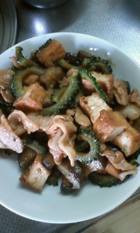 ナスのゴーヤチャンプル★味噌と甜麺醤で★