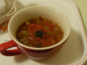 冷凍トマトのなんちゃってミネストローネ!