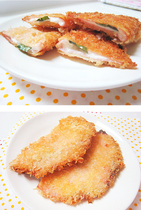 クリームチーズとバジルのはさみ揚げ
