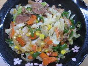 味噌バター風味の野菜炒め