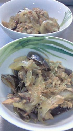 玉ねぎと茄子のツナぶし煮