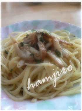 ☆松茸風味のパスタ♪マヨポンちくわのせ☆