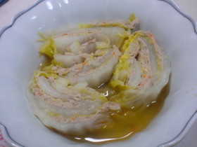 レンジで簡単!!　白菜のひき肉はさみ蒸し