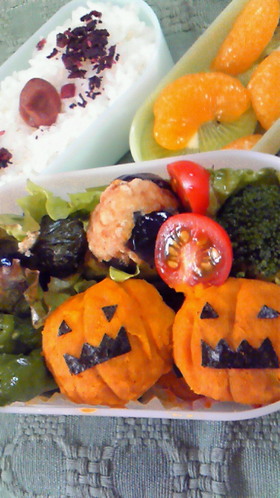 かぼちゃの茶巾♪ハロウィンバージョン