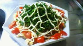 パセリとコーンのマヨパスタ