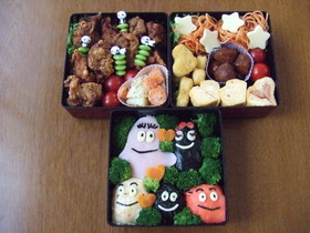 運動会♪大きなバーバパパキャラ弁当♪