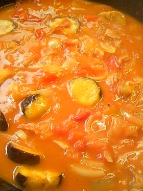 パスタソース★トマトなすべーこん