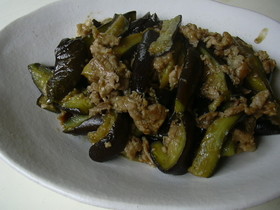 豚こまと茄子の味噌バター風炒め