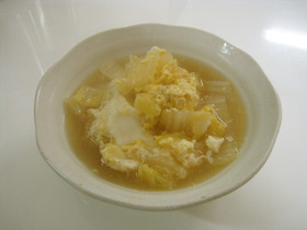 白菜の煮浸し風スープ卵とじ