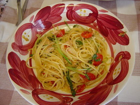 ツナと水菜の簡単チーズパスタ