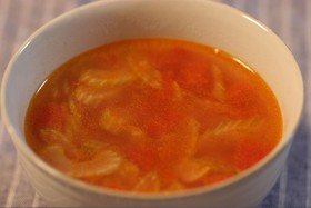 余ったセロリとトマトの万能スープ