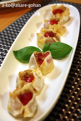 3step！餃子の皮de“包みピザ”