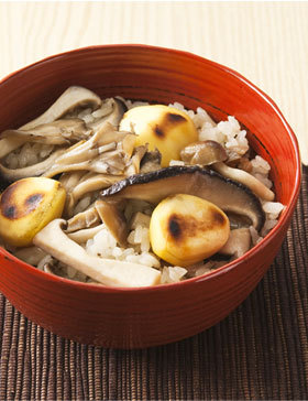 きのこと栗のまぜご飯