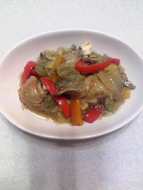 白菜・鶏肉と春雨の炒め煮