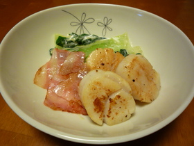 ♡☆ホタテとベーコンのソテー♪青梗菜添え