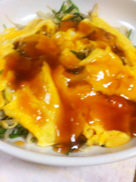 ★うちのもやしニラ玉中華あんかけ★