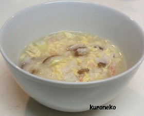 湯豆腐の次の日はカニ缶でかに雑炊♪