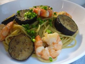 ✿なすと海老のバターしょうゆパスタ✿