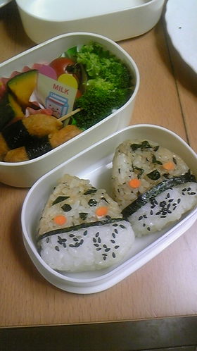秋だもの栗兄妹おにぎり(^-^)