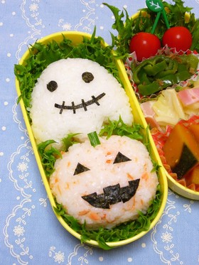キャラ弁＊ハロウィンおばけ＆かぼちゃ