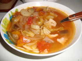 超簡単★まるごとトマトのミネストローネ風