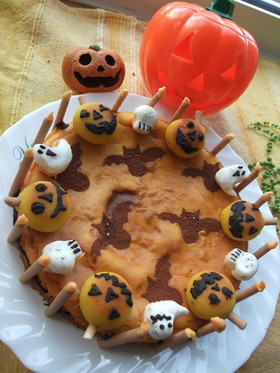 ハロウィン　かぼちゃのチーズケーキ